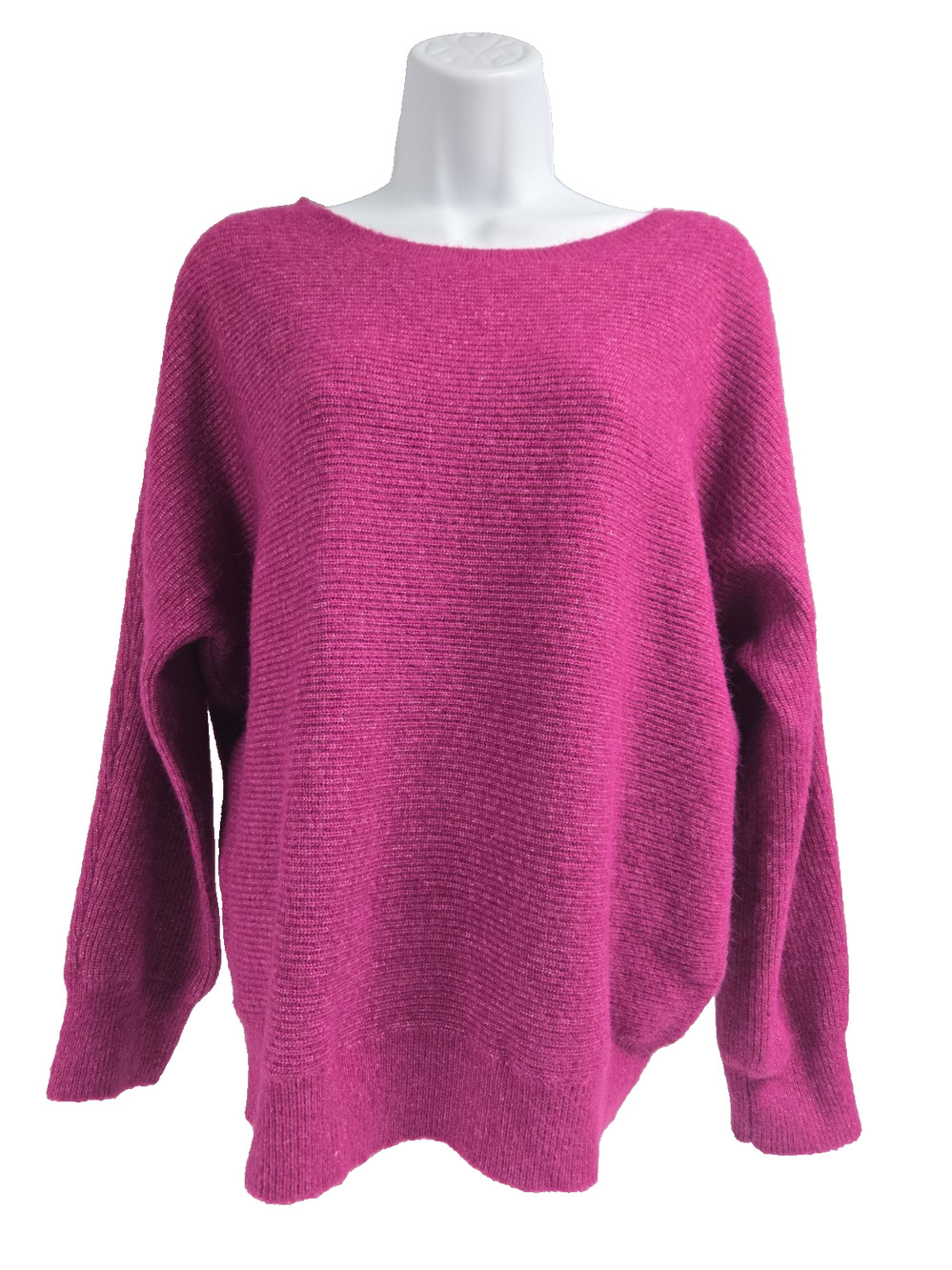 Ann Taylor Womens Purple Knit Sweater Size L Long Sleeve Soft Ribbed New